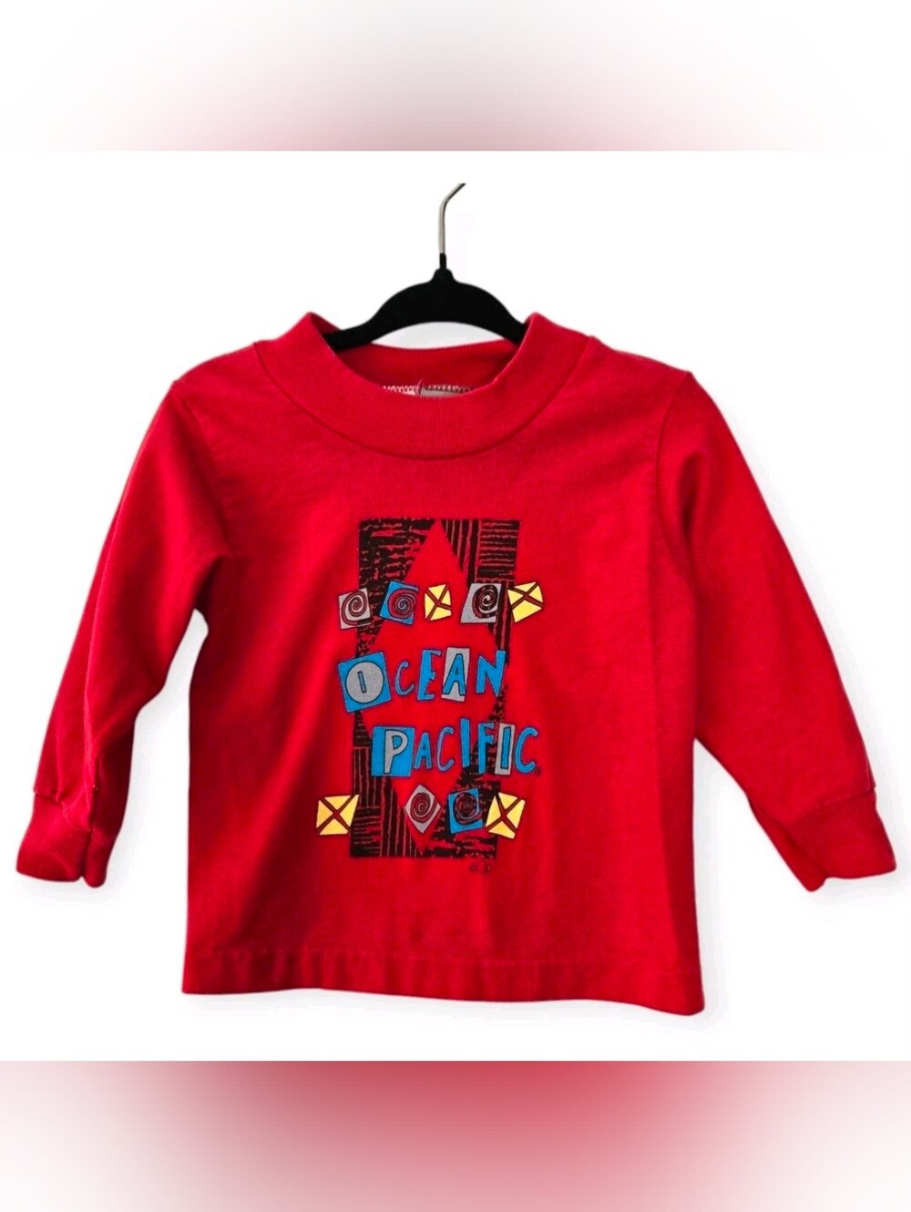Ocean Pacific 90s Toddler Longesleeve Shirt Size 18 Months Red Kids